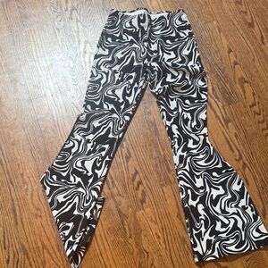 Garage Black and White Wide Leg Pants